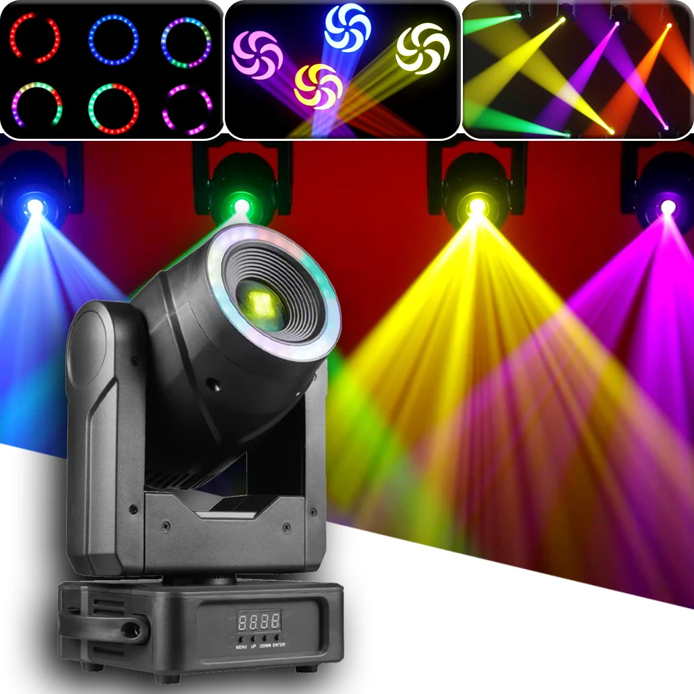 

NEW LED Spot 150W With Ring 3IN1 LED Spot Moving Head Light 150W Beam Spot Wash Moving Head Light With Ring LED BSW Lyre 6 Gobo