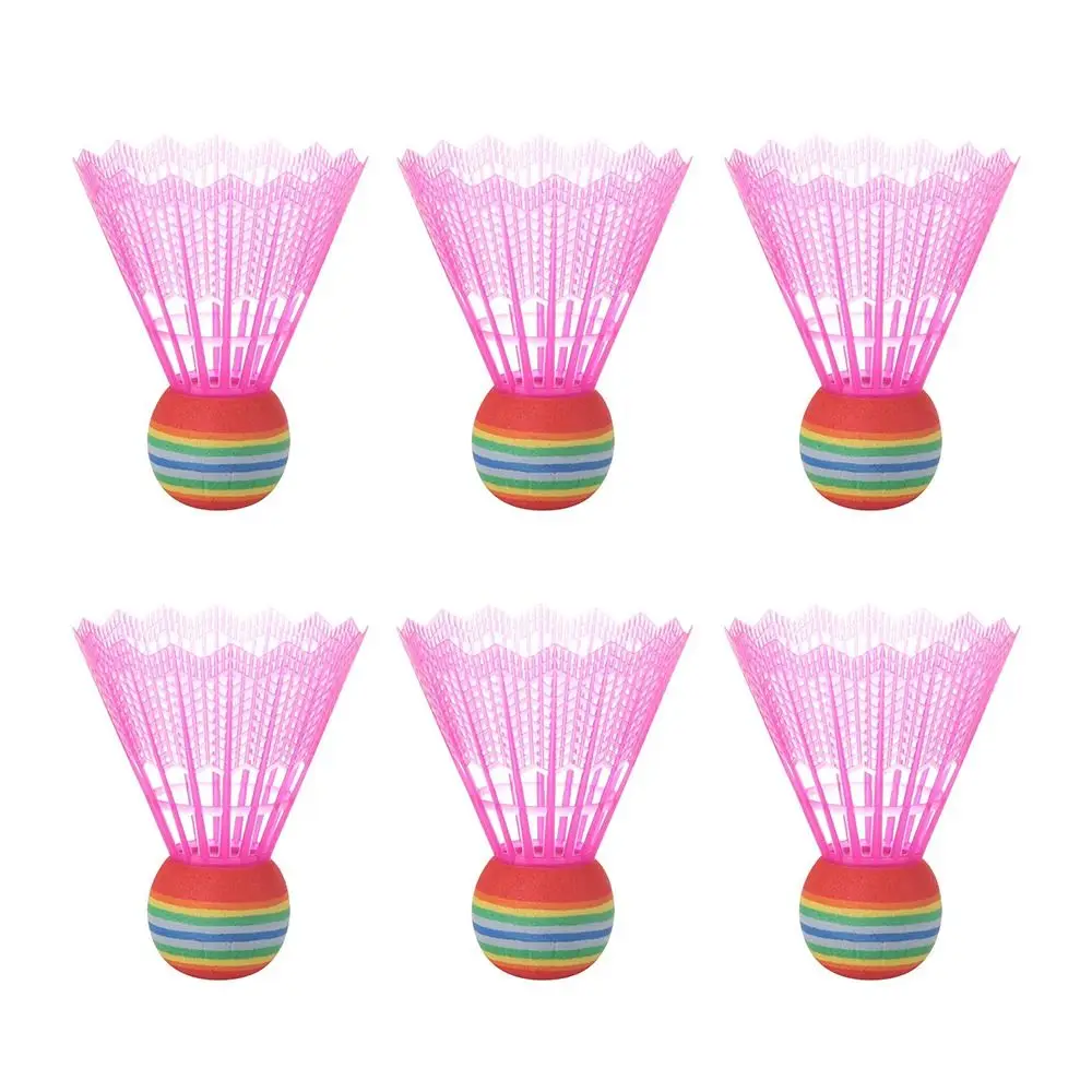 

6Pcs Durable Plastic Colorful Badminton Shuttlecocks Sports Training Badminton Ball Accessories In/Outdoor Badminton Trainer