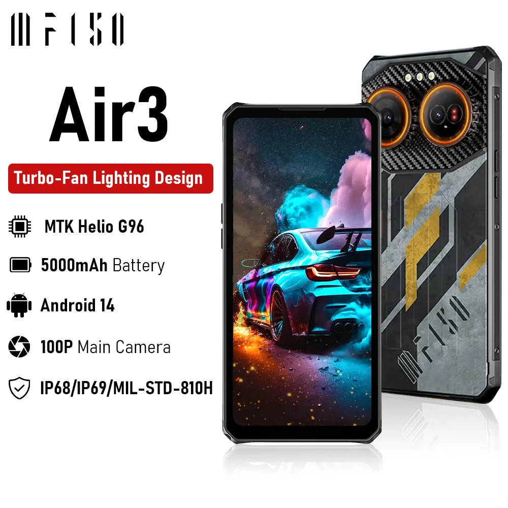 IIIF150 Air3 러기드폰 6.6인치 MTG G96 12GB+512GB 100MP 카메라 30W 고속 충전 전화 스마트폰 안드로이드 14 NFC 통화 전화