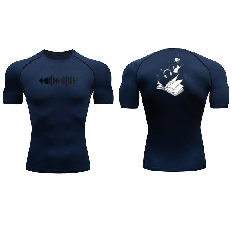 

Men's 2026 Fashionable Minimalist Running Sportswear Short-Sleeved Tight Fit Casual Comfort Printed Pattern Fitness Clothing