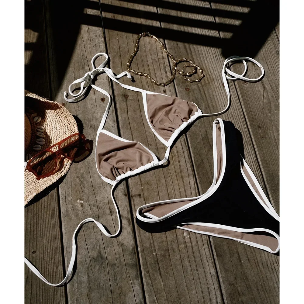 

Bikinis 2025 Sexy Swimsuit Women Swimwear Push Up Bikini Set Halter Biquini Solid Bathing Suit Swimming Suit Beachwear Female