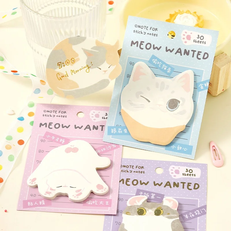 24-ピース-ロットかわいい猫メモパッド付箋かわいい-n-回文房具ラベルメモ帳ブックマークポスト学用品