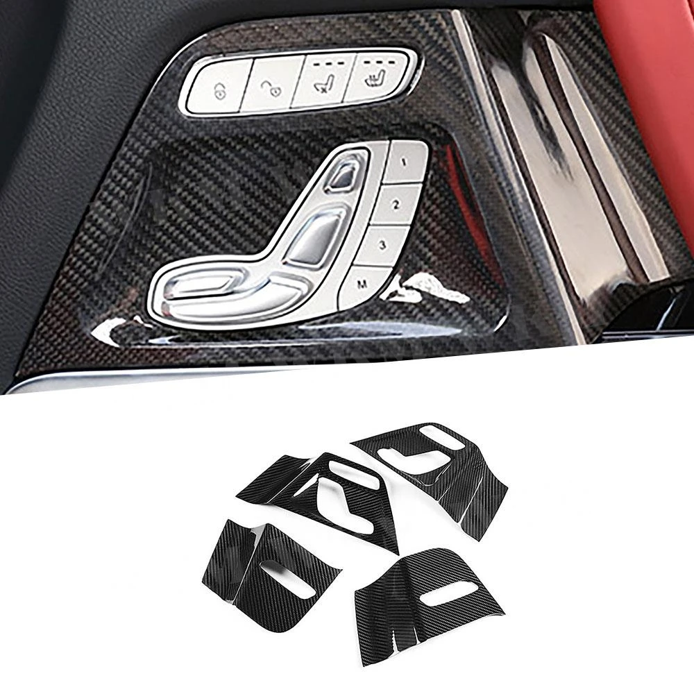 

Carbon Fiber Car Door Seat Adjustment Switch Frame Trims Decorations For Mercedes Benz G Class W464 G500 G63 AMG 2019 2020