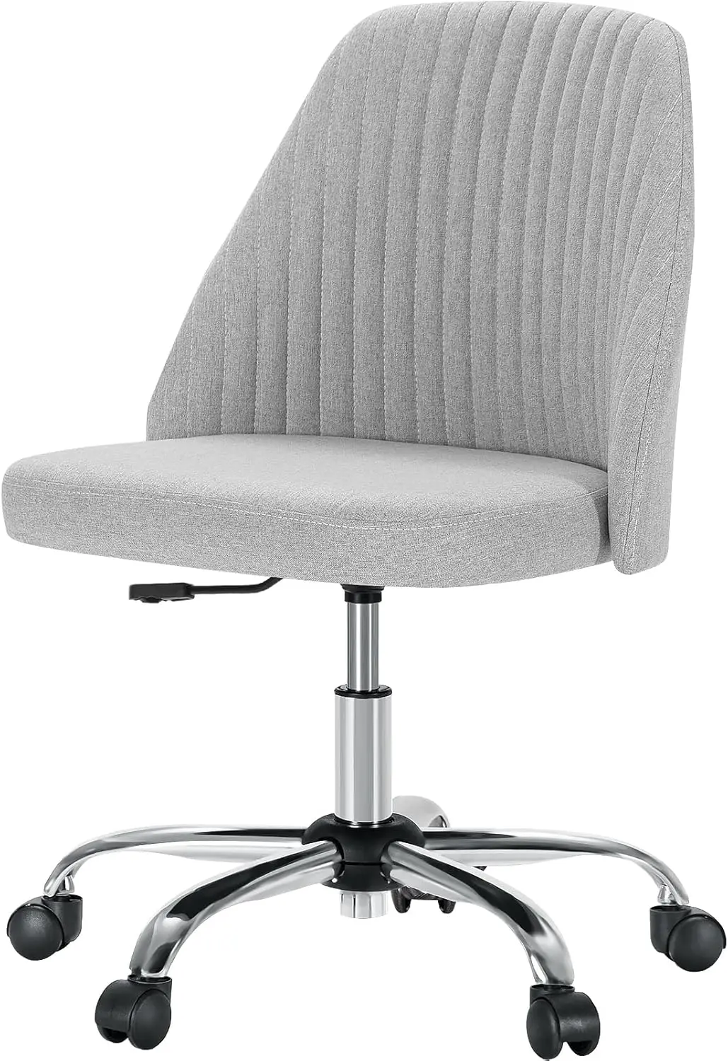 Office Desk Chair, Modern Cute Rolling Vanity Swivel Task Chairs with Wheels, Comfortable Back Seat Armless