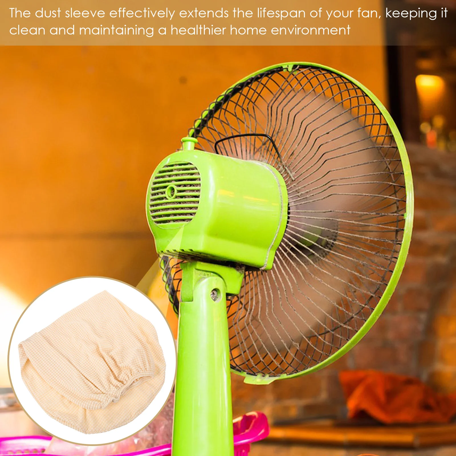 

Full Coverage Protector Cover Dust Proof Electric Sleeve Easy Install Soft Scratch Resistant Cover For Fan Protector Sleeve For