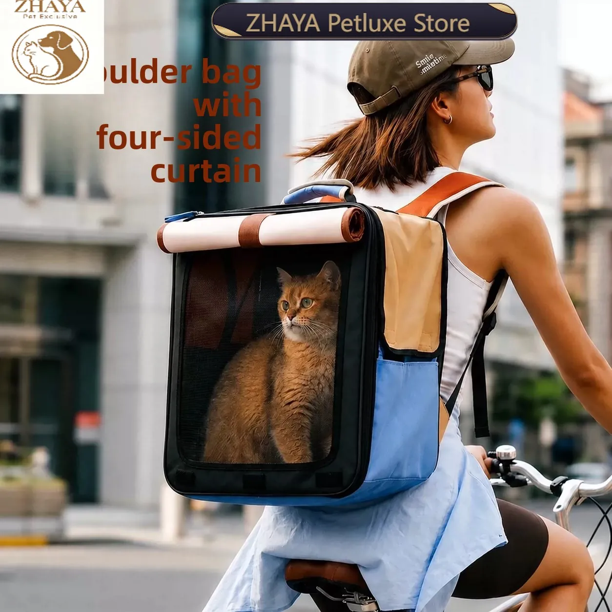 ZHAYA Pet Carrier Backpack Portable Lightweight Foldable for Cats Small Dogs Winter Warm with Soft Plush Lining Travel Bag