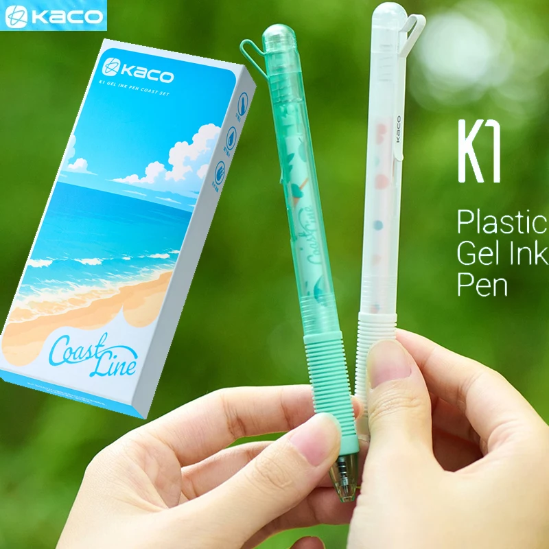 

4pcs KACO K1 Coastline Gel Pens,Minimalist Design Ultimate smooth&Quick-Dry Pen 0.5 Black Ink Suitable for All Writing Occasions