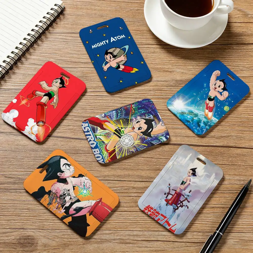 Anime A-Astro Boy Kartenhalter, Mitarbeiterkartenhülle, Schlüsselband, Arbeitsausweis-Halter, Namensschild-Etui