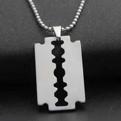 European and American popular accessories, simple and versatile blade pendant necklace, razor blade, shaver, personalized punk t