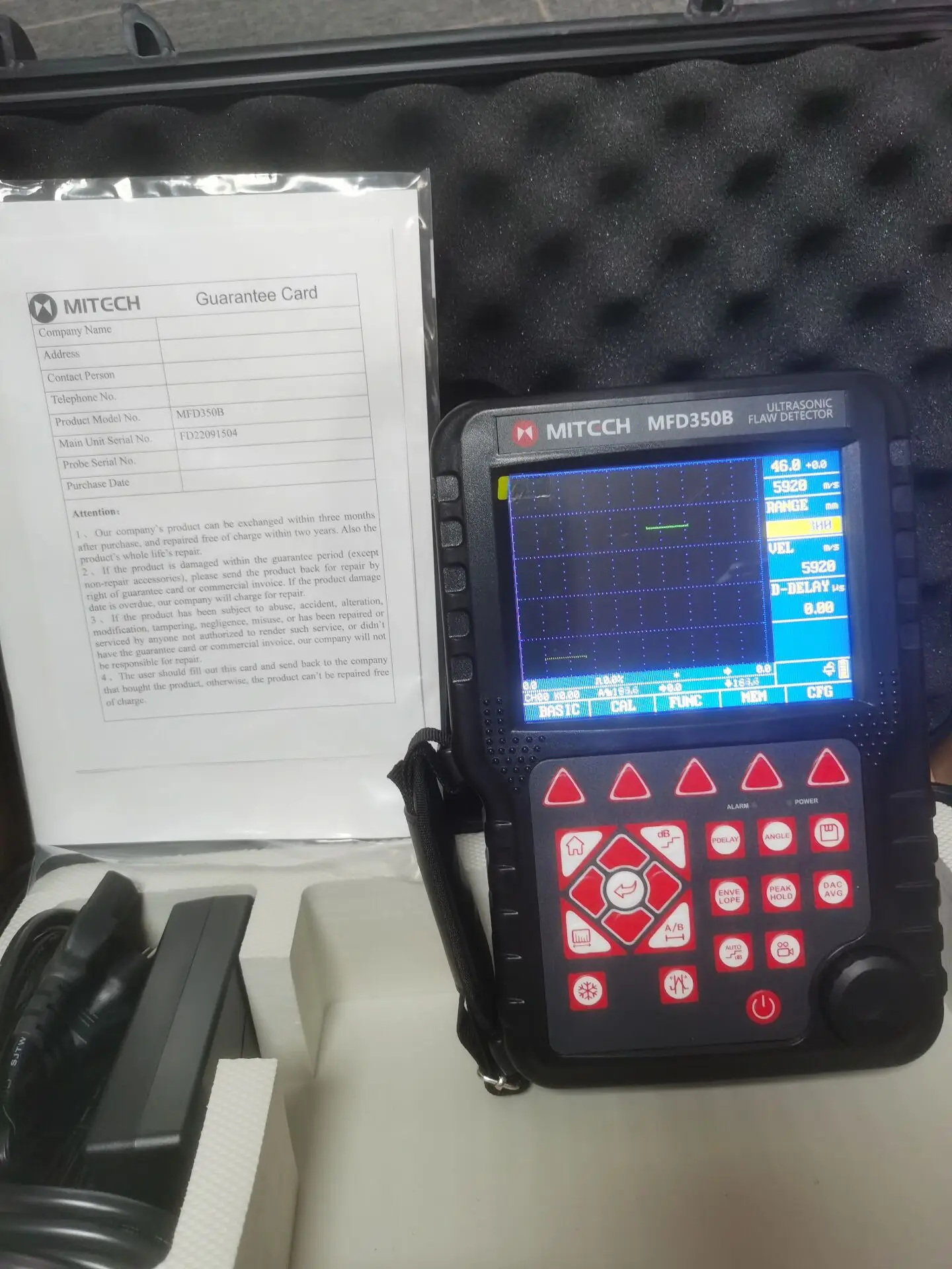 

Sample of Ultrasonic Flaw Detector MFD350B