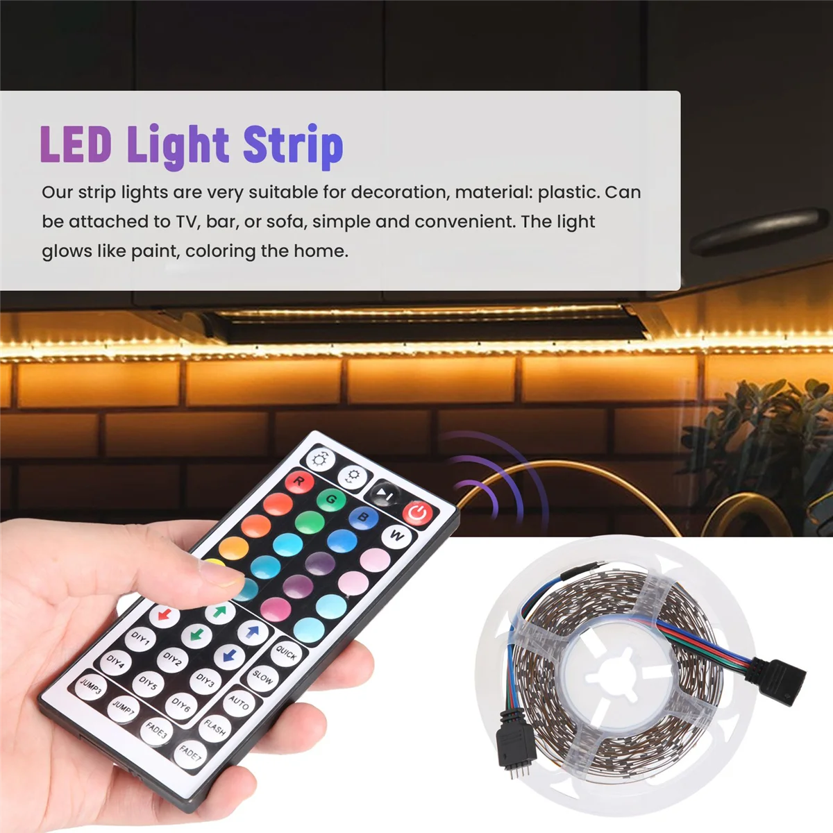ไฟแถบไฟ LED RGB 20ม. 3528ไฟ LED 1200ดวงริ้วสายไฟยืดหยุ่นได้พร้อมรีโมท44ปุ่มสำหรับห้องนอนฮาโลวีนคริสต์มาส
