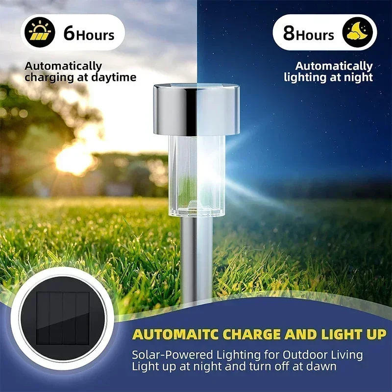 Imagem -02 - Outdoor Solar Powered Garden Light Lanterna Paisagem Impermeável Iluminação para Pathway Pátio Lâmpada Led Decorativa 10 Pcs 20 Pcs 30 Pcs