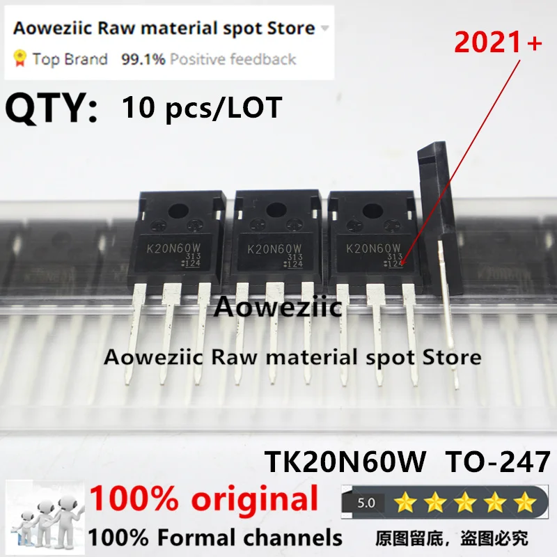 Aoweziic  2021+ 100% New Imported Original TK20N60W  K20N60W  TK20N60W5  K20N60W5  TO-247 High Power MOS Field Effect  600V 20A