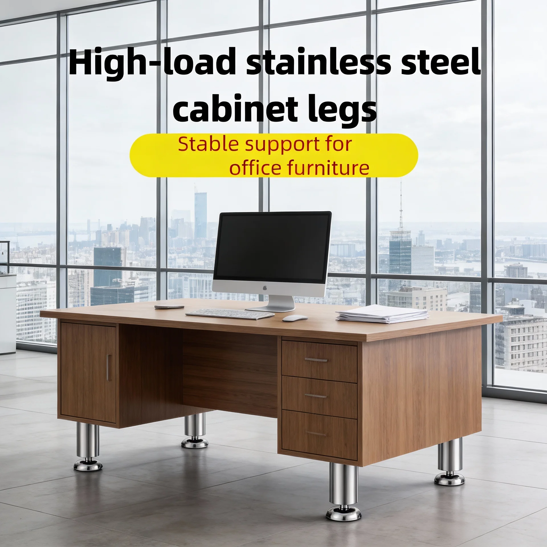 Adjustable Stainless Steel Furniture Legs Metal Cabinet Table Sofa Feet - Home Improvement Foot Accessories for Furniture