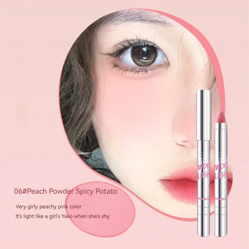 6 Kolorów Wielofunkcyjny Kremowy Róż do Policzków i Oczu w Sztyfcie, Długotrwały Wodoodporny Róż w Kredce dla Dziewczyn