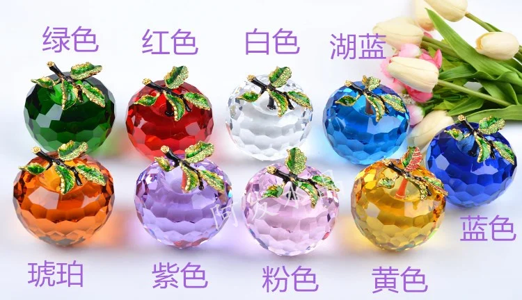 Super large crystal apple # TOP COOL Beautiful Wedding party prop crystal Synthetic diamonds statue- best Birthday gift