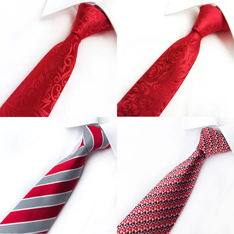 

8CM Wedding Series Neckties Celebration Color Red New Bridesman Wedding Tie Selection for Wedding People