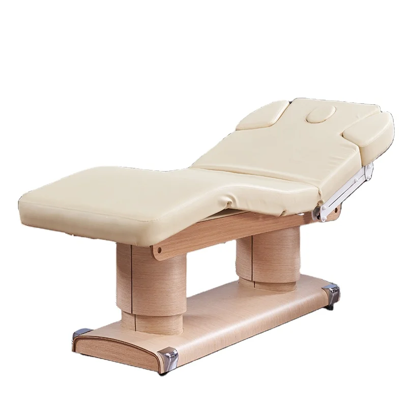 

Electric Adjustable Beauty Spa Massage Bed with Sturdy Wooden Base Massage Table LOGO Can Be Customized