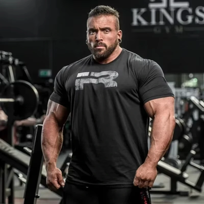 Men's Black Training T-Shirt, Ready For War Distressed Graphic Slogan, Slim Fit Casual Gym Streetwear