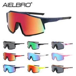 AIELBRO New Cycling Glasses Sunglasses UV400 Men Cycling Eyewear Cycling Sunglasses Bicycle MTB Mountain Sunglasses for Men