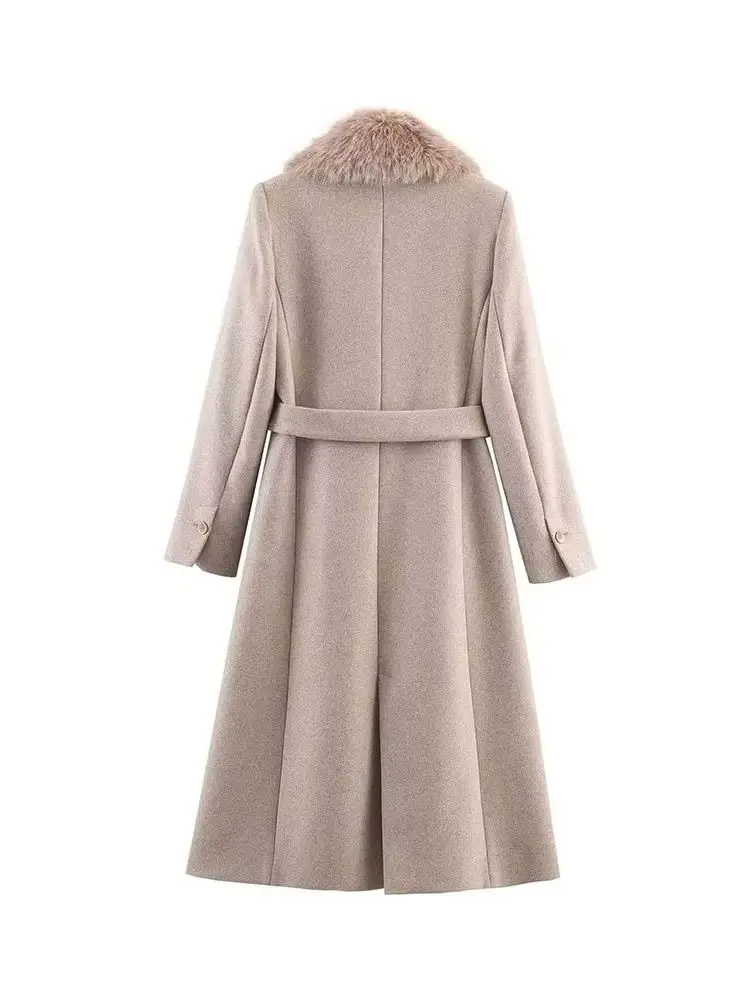 HH Vrouwen Herfst Mode Revers Geruite Zakken Jas Vrouwelijke Eenvoudige Temperament Warme Streetwear Single-breasted Riem Jas