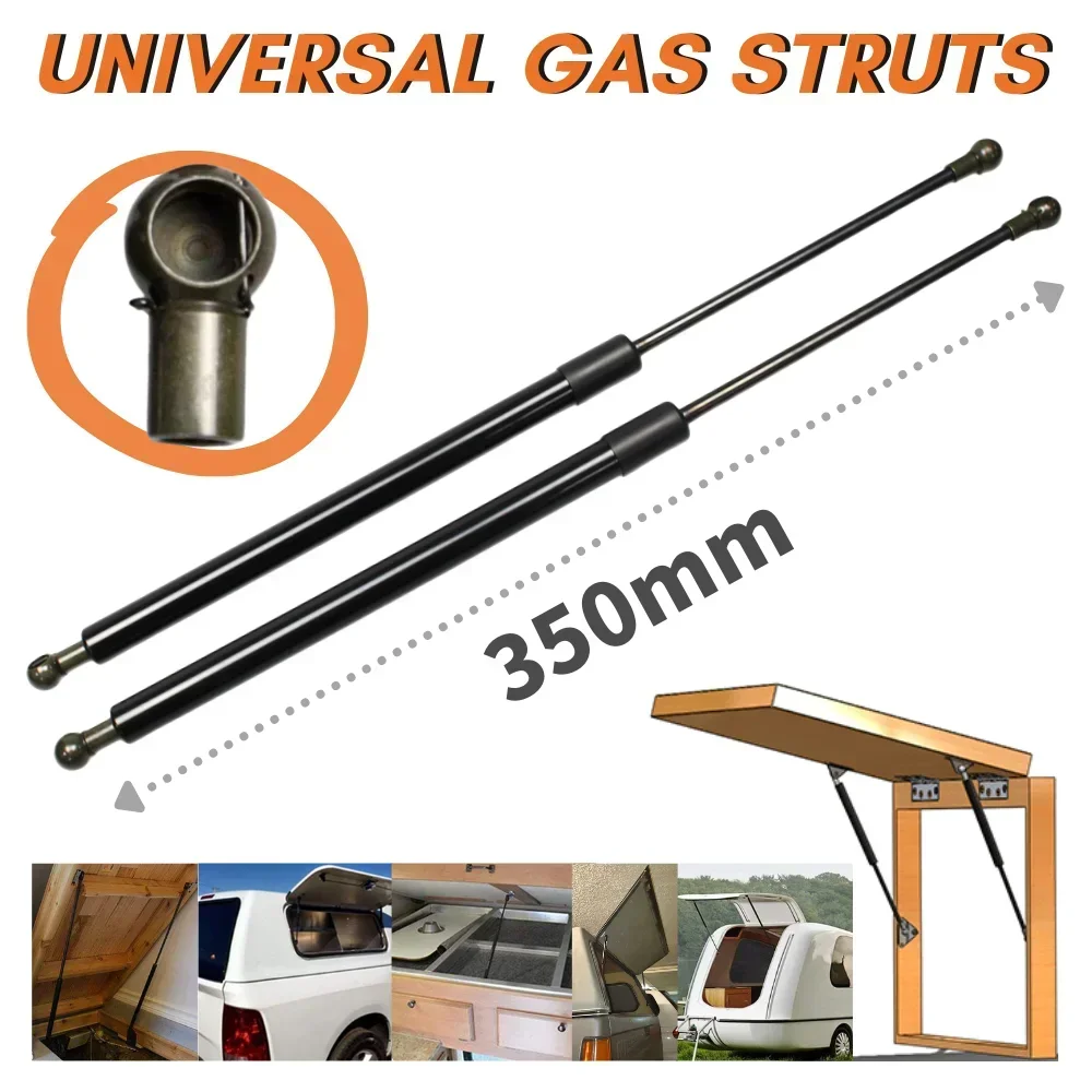 

Qty(2) Carbon Fiber Universial Gas Springs 22*10 350MM 450N Per Strut Lift Support Boot Bonnet Cabinet Caravan Door Bus Window