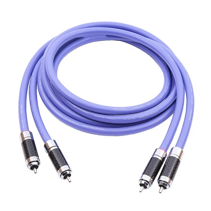 Par Furutech FA-αS22 Cable RCA de Audio HiFi señal OCC Conductor de cobre y cristal con enchufe de fibra de carbono