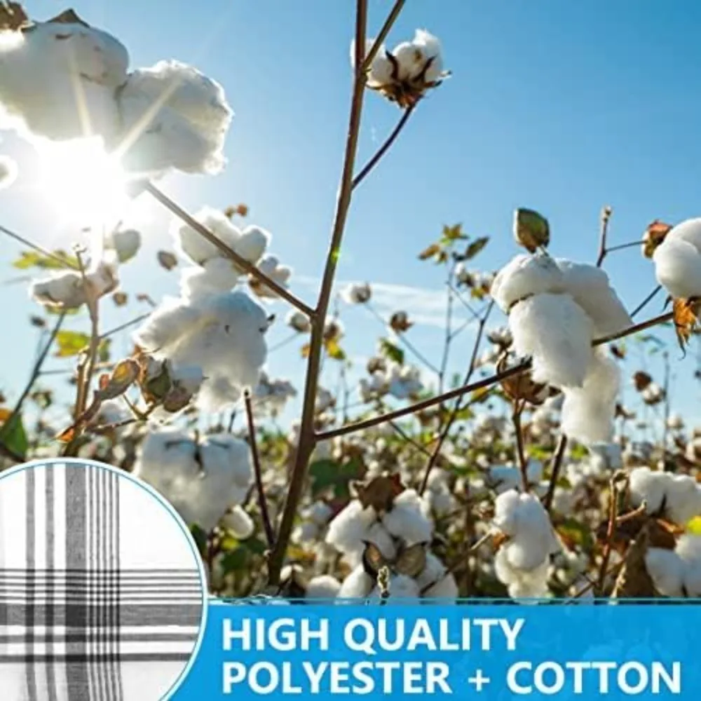 مناديل رجالية، 12 عبوة مناديل رجالية، مناديل مميزة للرجال من القطن الأبيض بجيب مربع للرجال والنساء #5