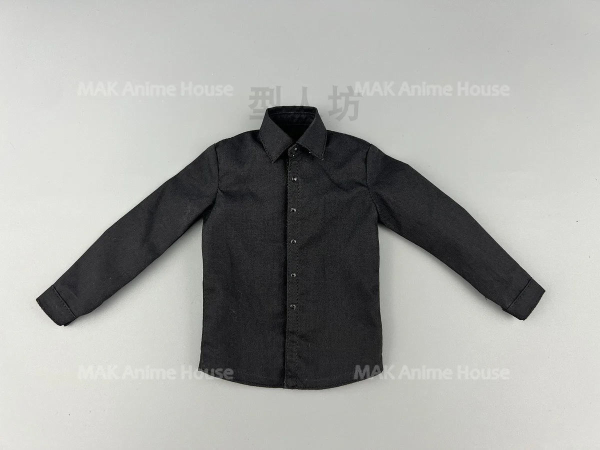 AFS 1/6 Scale Black White High Quality Long Sleeve Shirt Clothes Model for 12'' AL100045 AT011 Male Soldiers Action Figure Body
