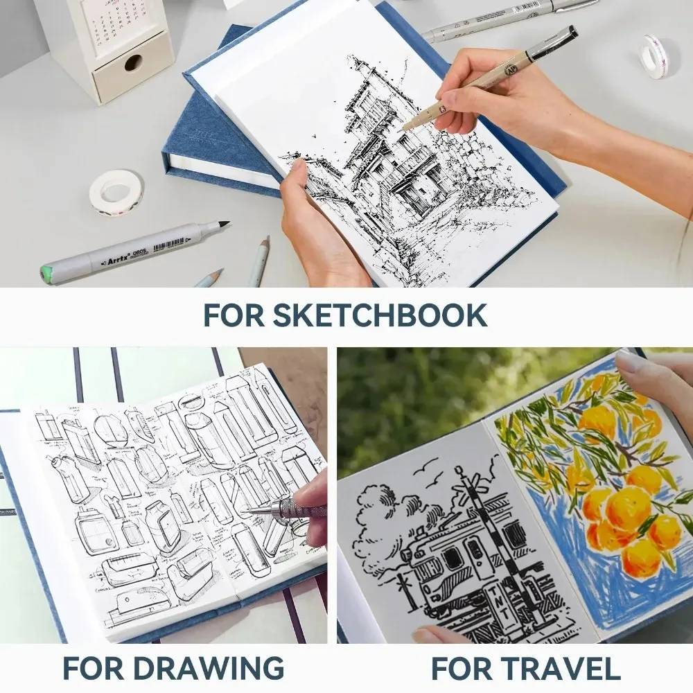 Arrtx Premium A6 كراسة الرسم 5.8x4.1 60 ورقة/120 صفحة 180gsm ورق خالي من الأحماض كتاب رسم فارغ غلاف فني محمول للفنان #2