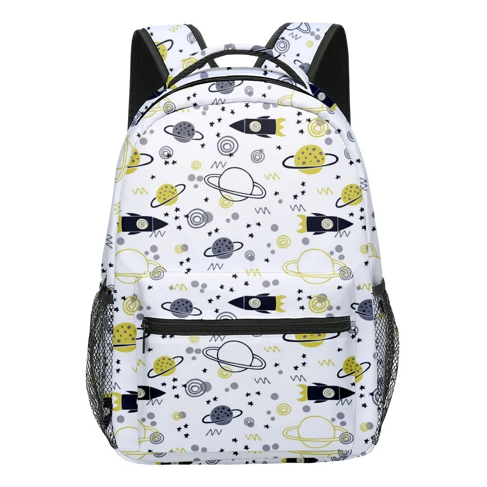 Cartoon Cool Space rocket Spacecraft student Bookbag Notebook Backpacks 3D Print Oxford Waterproof Boys/Girls Travel Backpacks