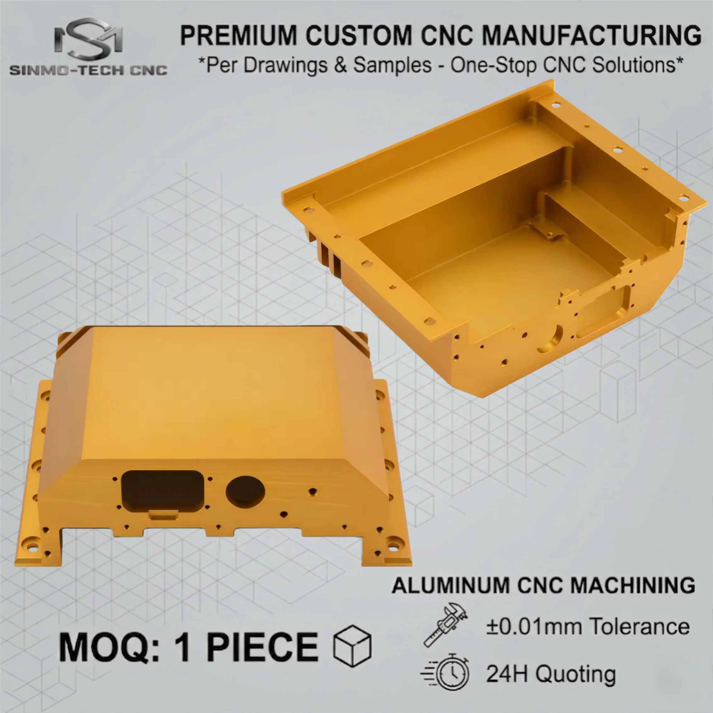 Custom CNC Precision Machining Aluminum Parts Sandblasted Matt Black Anodized for Optical Laser Device Instrument Base