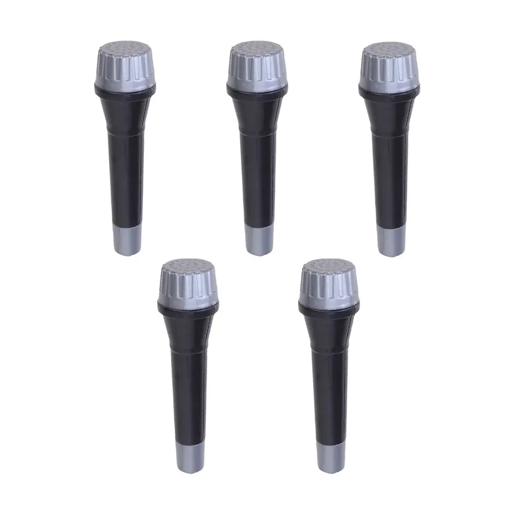 5 Pcs Kids Microphone Toy Realistic Simulation Pretend Play Toddler Karaoke Prop Black Musical Instrument Educational Toy