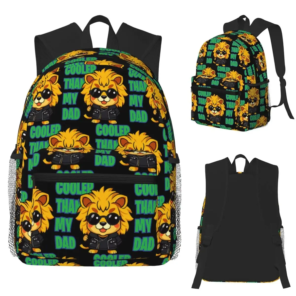 

Кулер, чем папа. Студенческий рюкзак с изображением льва, школьная сумка, походный дорожный рюкзак для мужчин и женщин, сумка для книг, сумки на плечо