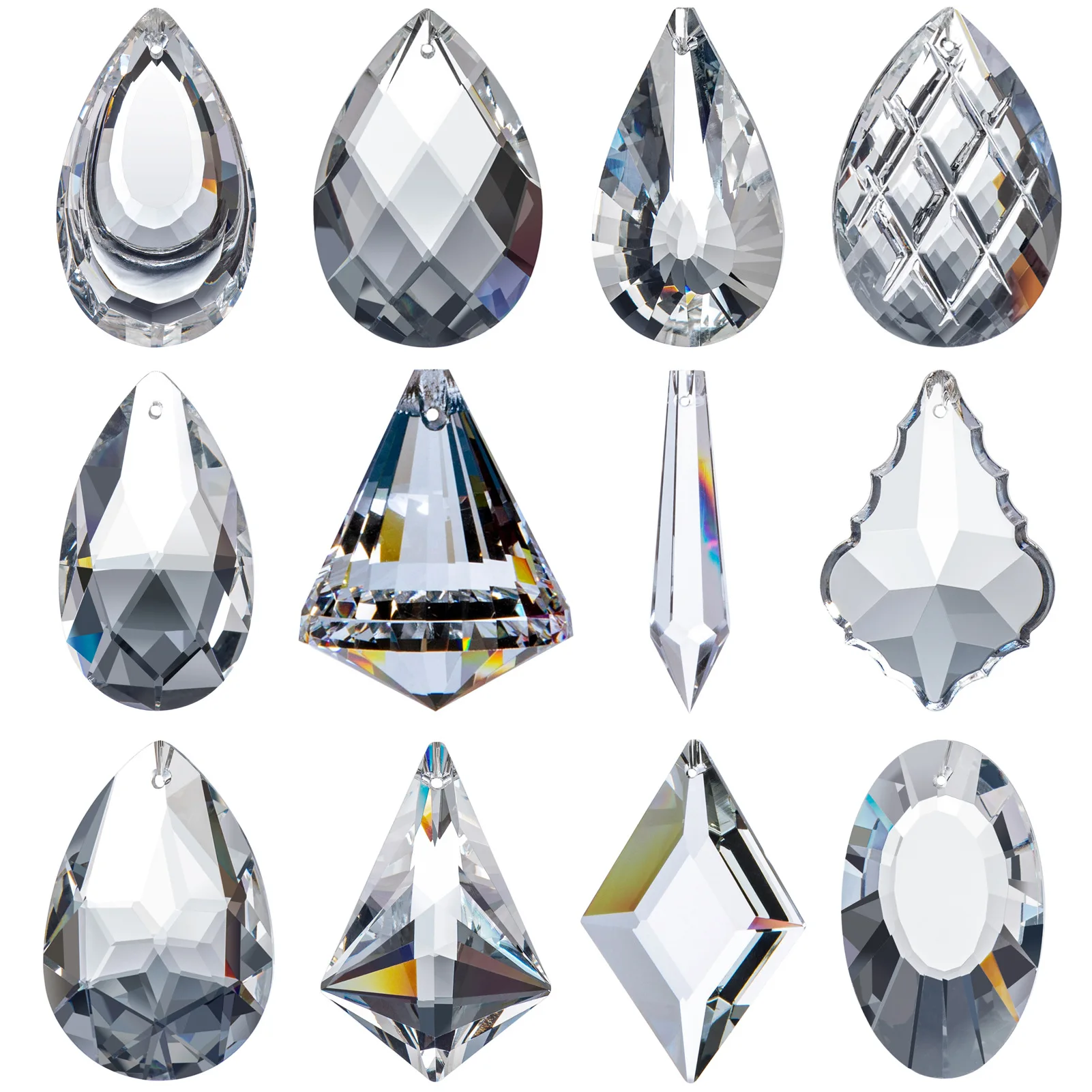 K9 Crystal Suncatcher Hanging Glass Faceted Prism Rainbow Maker Chandelier Part Replacement Window Garden Decor DIY Car Pendant