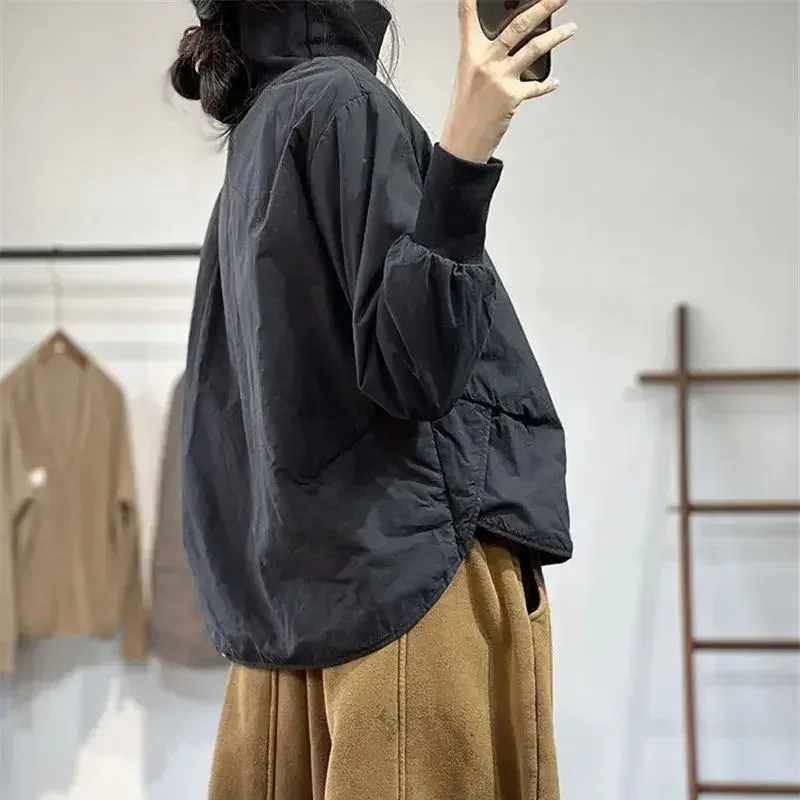 

Spring New Turtleneck Solid Hoodie Women Casual Simple Versatile Cotton Womens Pullover Loose Fashion Women‘s Top Clothing