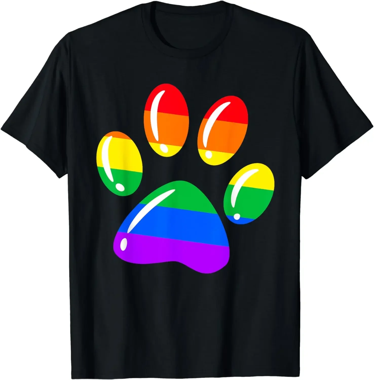 

Graphic Gift Pride Rainbow Dog Paw Pride Month LGBT Lover T-Shirt Unisex Style for Women Men Clothing heavyweight fashion Round