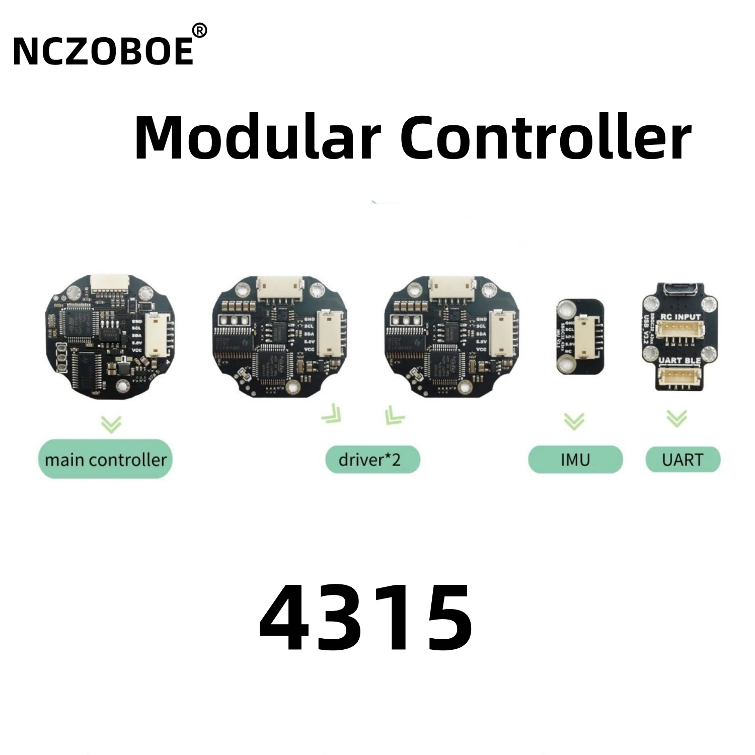 NCZOBOE 3-Axis  32-bit Split Gimbal Stabilization Controller for 3505 Brushless Motor Modular Controller System