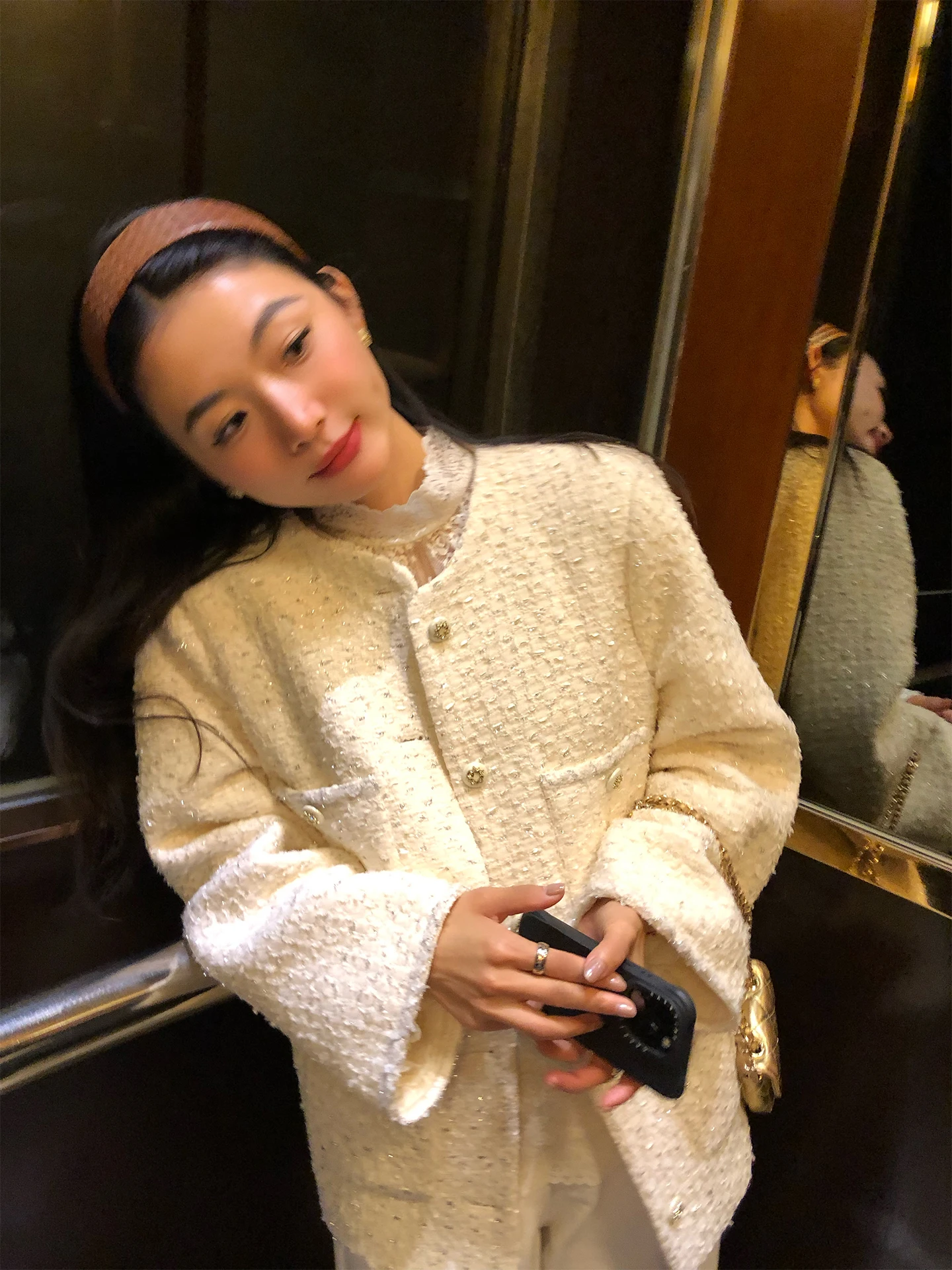 

Women's Woolen Coat 2025 New Sle White Design Sensation Small Fraance Wind Woolen Outerwear Briti Sle Commute Faion