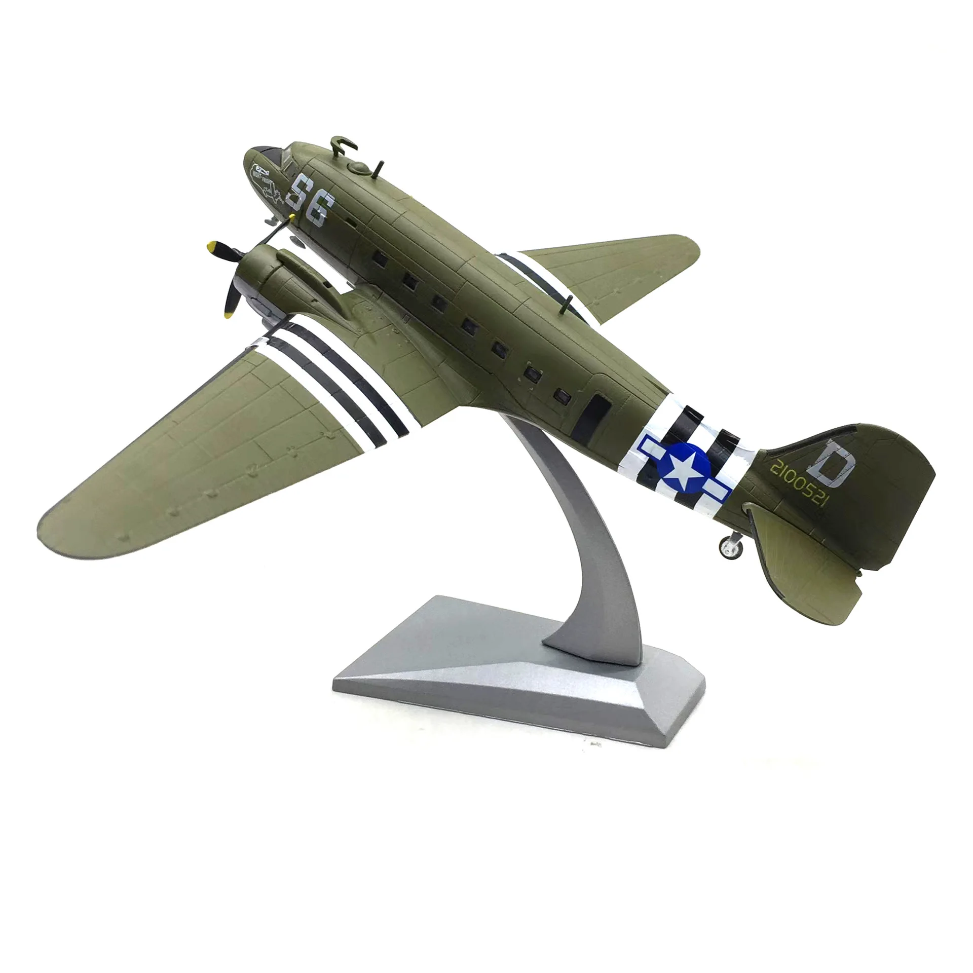 1/100 C-47 DC3 Transport Aircraft Plane Metal Diecast Plane Model Aircraft Model for Collection or Gift