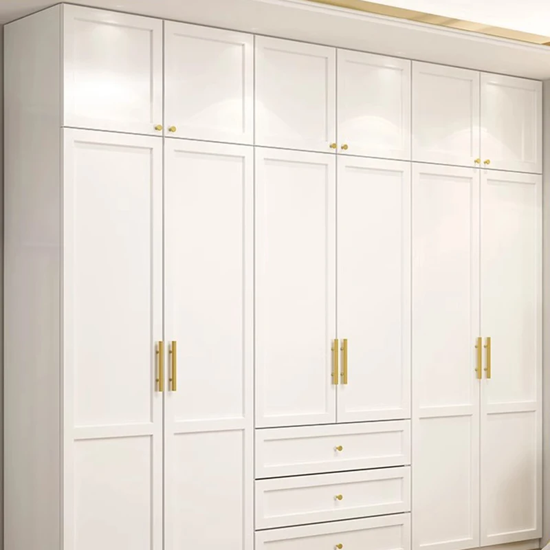 

Free Shipping Simple Wardrobes Modern Clothing Rack Bedroom Storage White Cabinets Apartment Tall Armario De Ropa Home Furniture