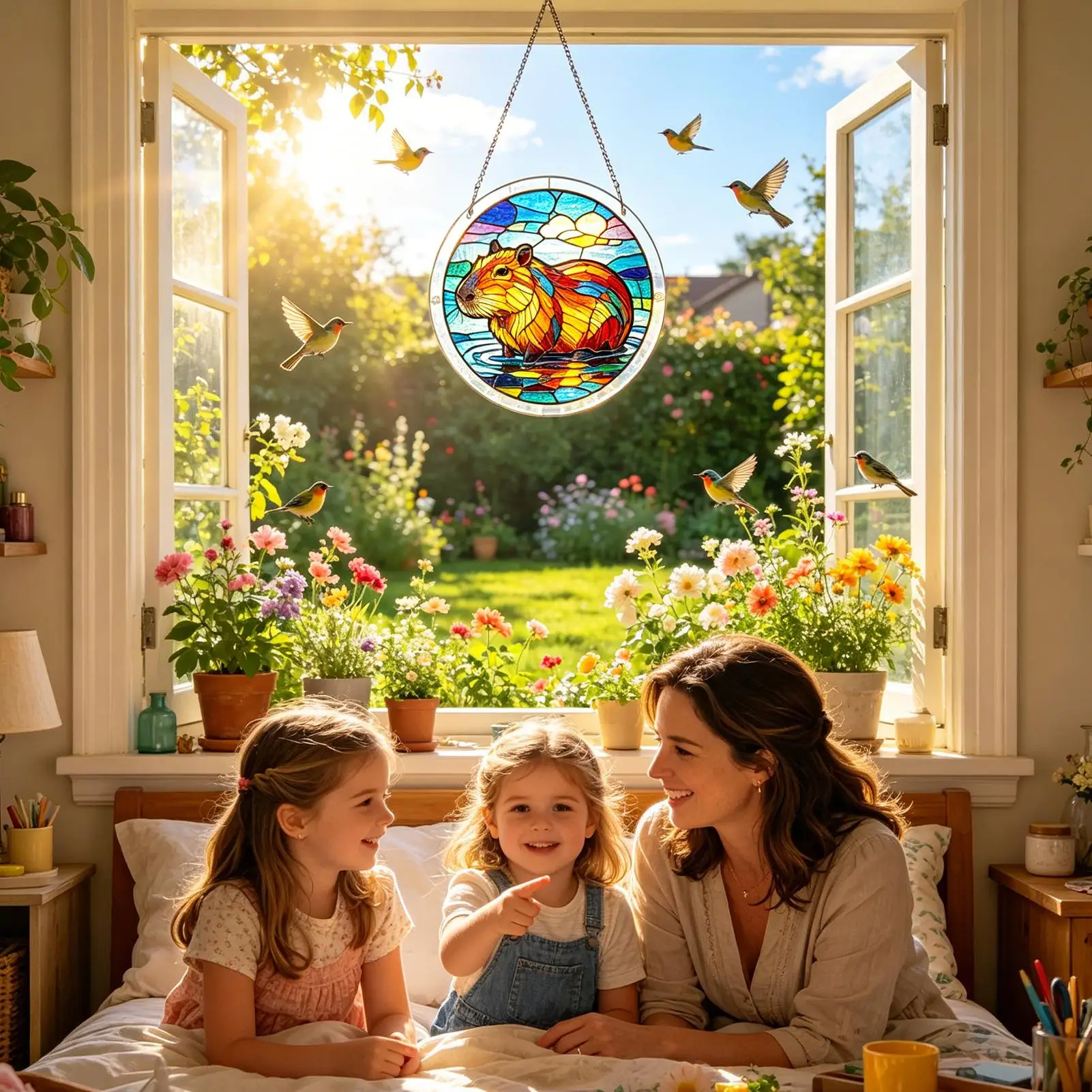 Sun Catcher Decor For Home 2D Acrylic Colorful Pendant Window Decor Puzzle Ornament For Bedroom Living Room Windowsills Balcony