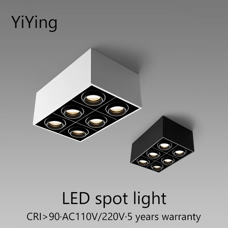 

YiYing Led Downlight Square Spotlights Big Long Spot Light Aluminum COB Ceiling Lamp AC110V 220V For Living Room Office Lighting