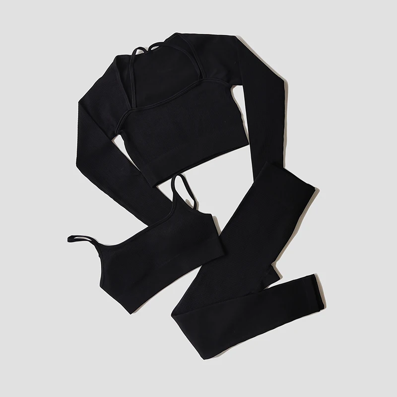 WAREBALL Seamless Workout Crop Top Sport Leggings Sexy Top Bra Yoga Outfits For Women Sportswear Athletic Wear Gym Sets