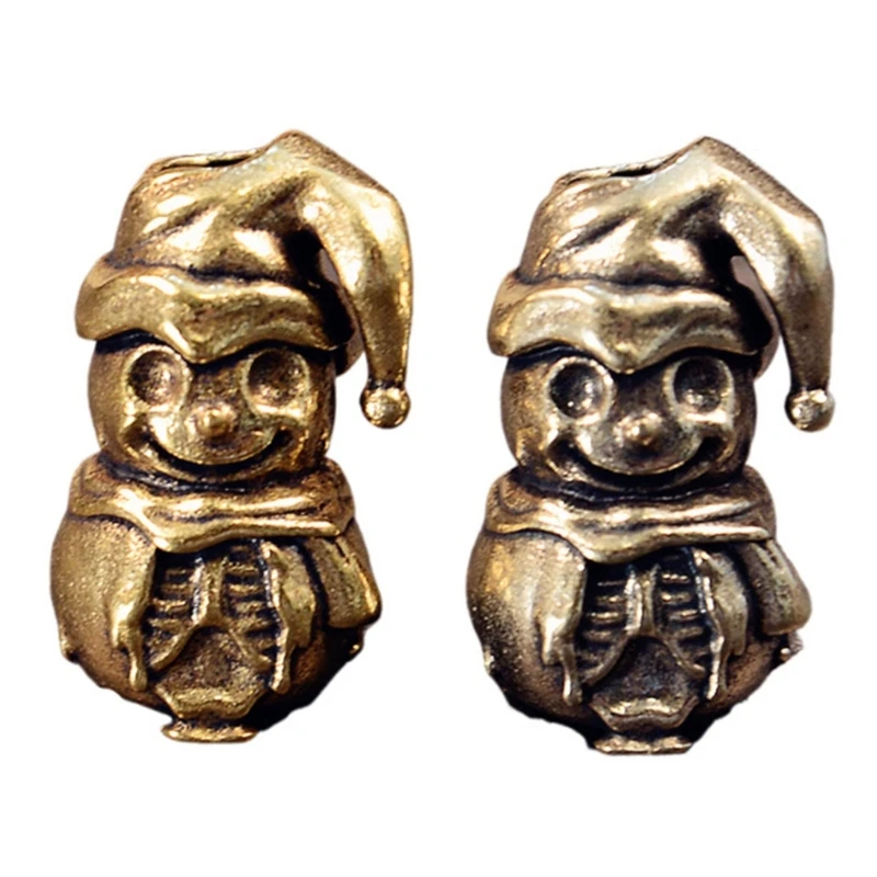 Unique Brass Snowman Pendant for Handmade Jewelry Gear Beads Charm DIY Accessories