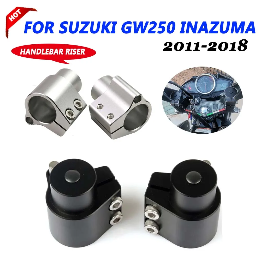 Motorcycle Handlebar Mount Risers Clamp Mounting Standard Bar Riser Extend Back Moved For SUZUKI GW 250 INAZUMA GW250 2011-2018