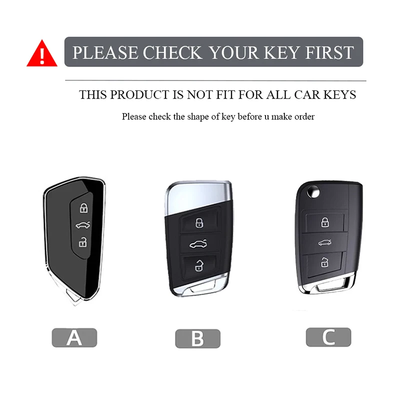 For VW golf 7 GTI POLO T-Cross T-Roc touran Tiguan Skoda Octavia Rapid kodiaq Fabia Seat Ibiza leon Ateca Arona key case cover