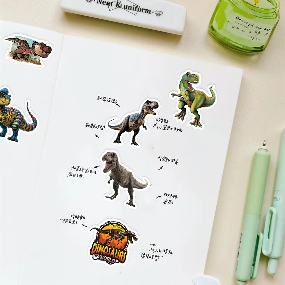 10/30/50 Uds. Pegatinas de dibujos animados de Parque de dinosaurios, calcomanía de animales, decoración DIY, maleta, álbum de recortes, teléfono, portátil, papelería