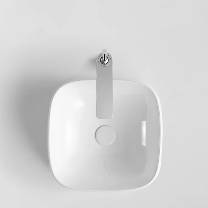Elegant Ceramic Vessel Sink, Square Design Ceramic Wash Basin - Ideal for Modern Bathroom Fixtures, Suitable for Dressing Rooms, Vanities, and Bathrooms