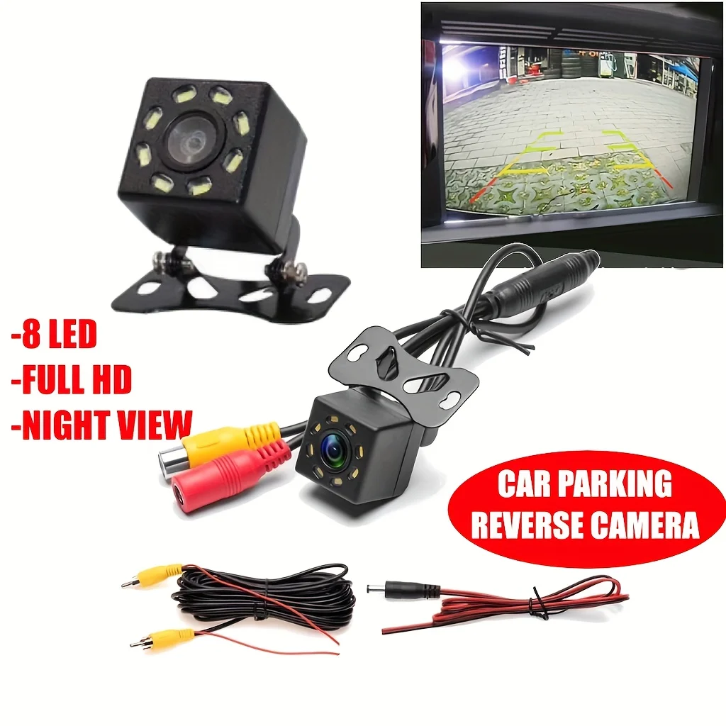 8LED Vehicle Rear View Camera Enhancing Safety While Reversing And Parking for Pickup Trucks, Rvs, Vans, And Campers